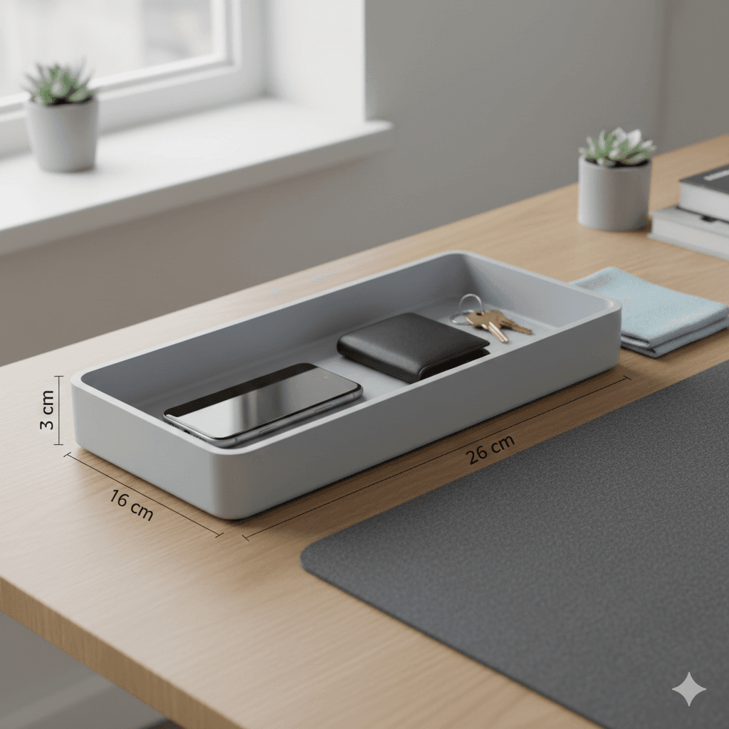 Clean minimal desk setup